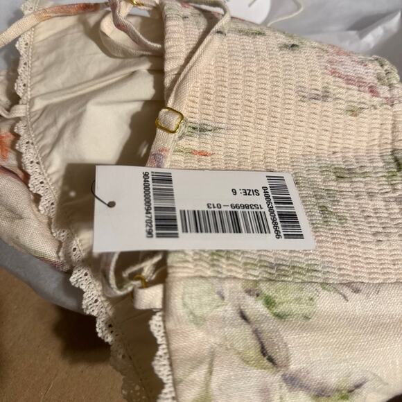 LoveShackFancy Emmalou Linen Floral Crop Top - Picture 8 of 10